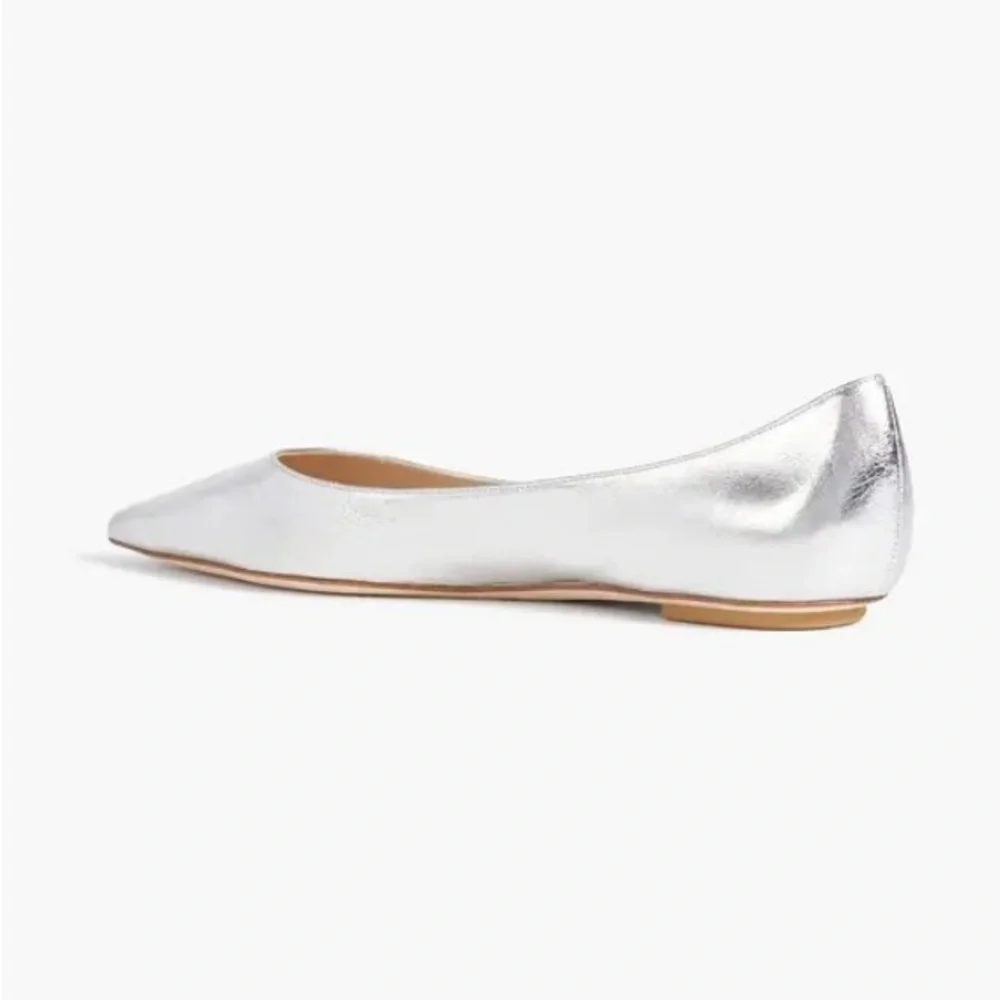 Perfect Holiday Shoe! 
Stuart Weitzman Emilia Silver Women's Flats - Picture 3 of 12